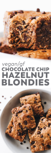 Chocolate Chip Hazelnut Blondies Pin