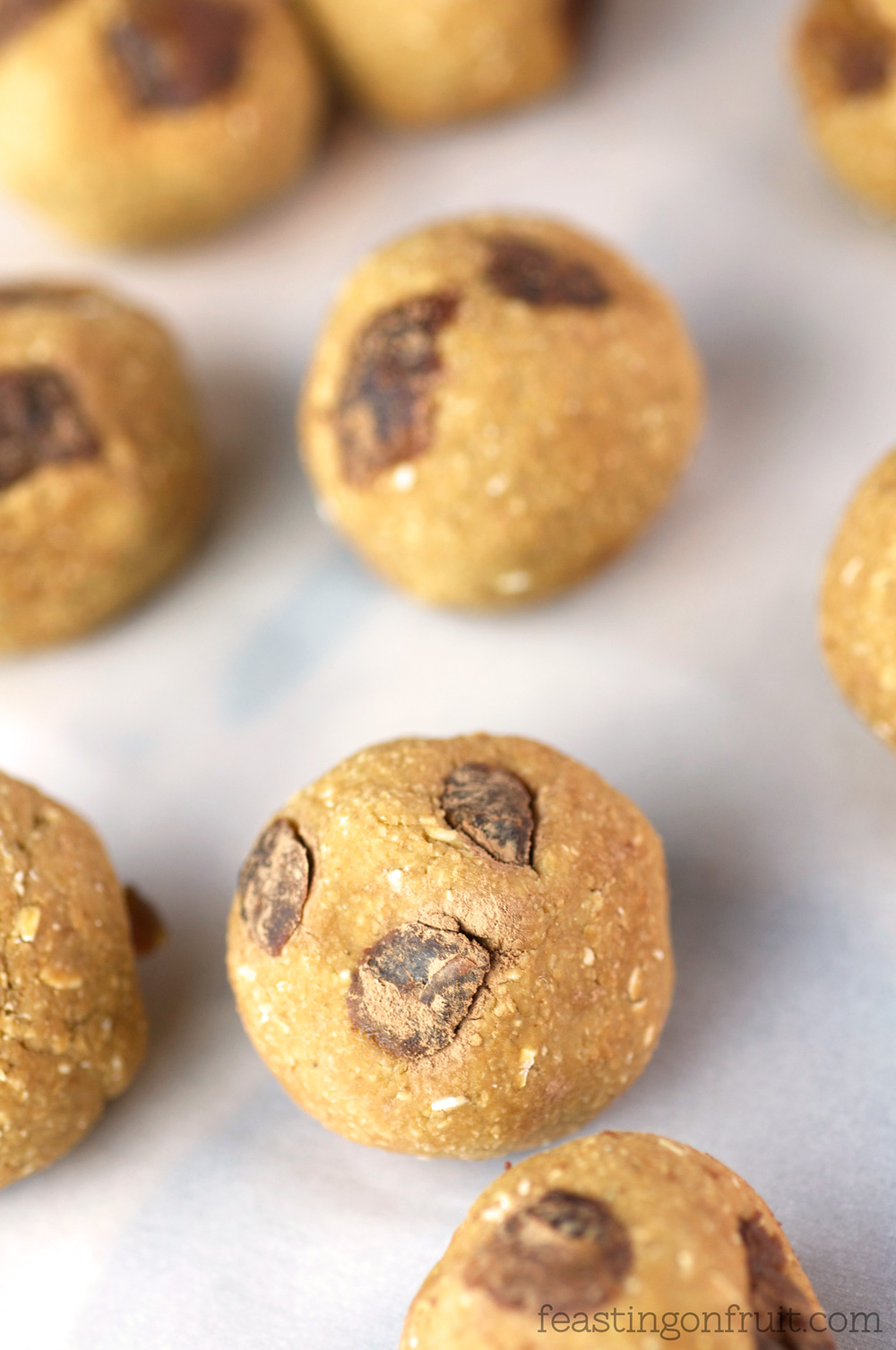 Chocolate Chunk Cookie Dough Bites • Oil-Free + Vegan