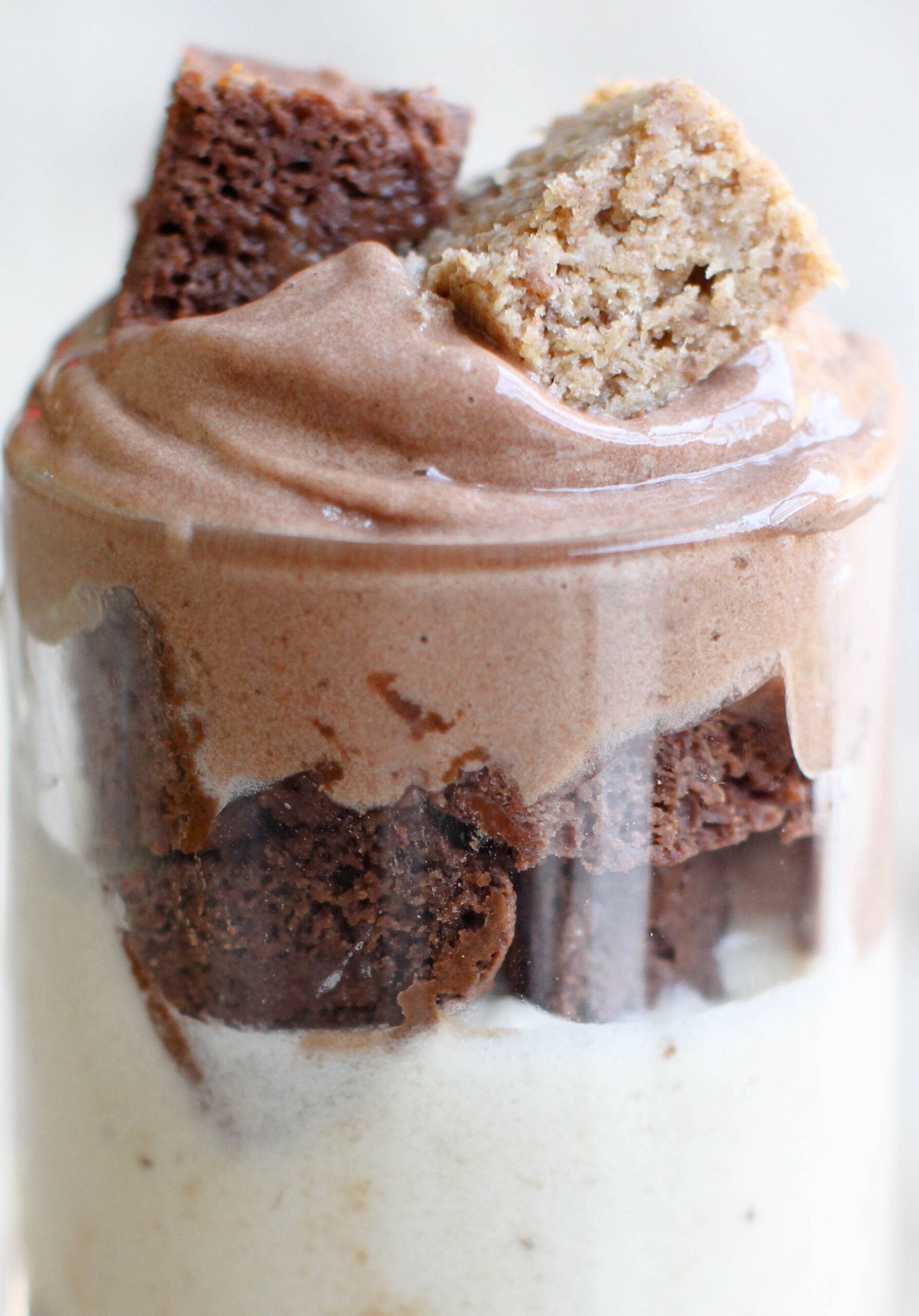 Chocolate + Vanilla Cake Parfait Feasting on Fruit