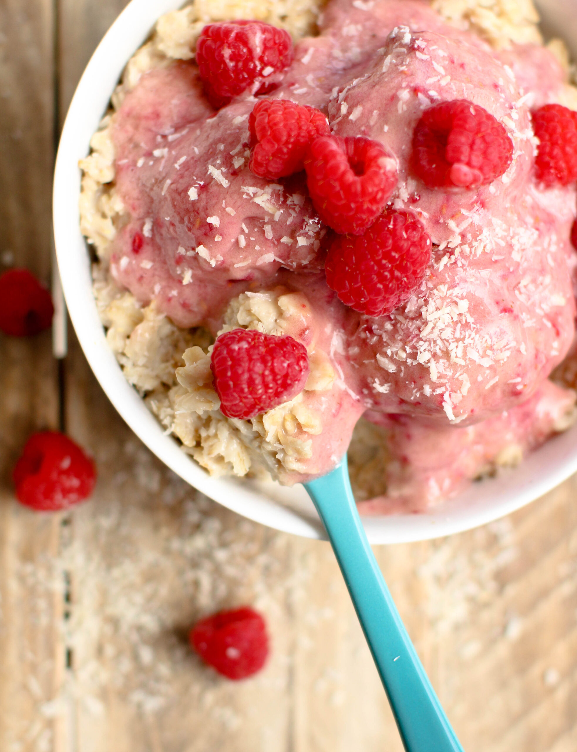 Coconut Raspberry Ice Cream Oatmeal Feasting on Fruit