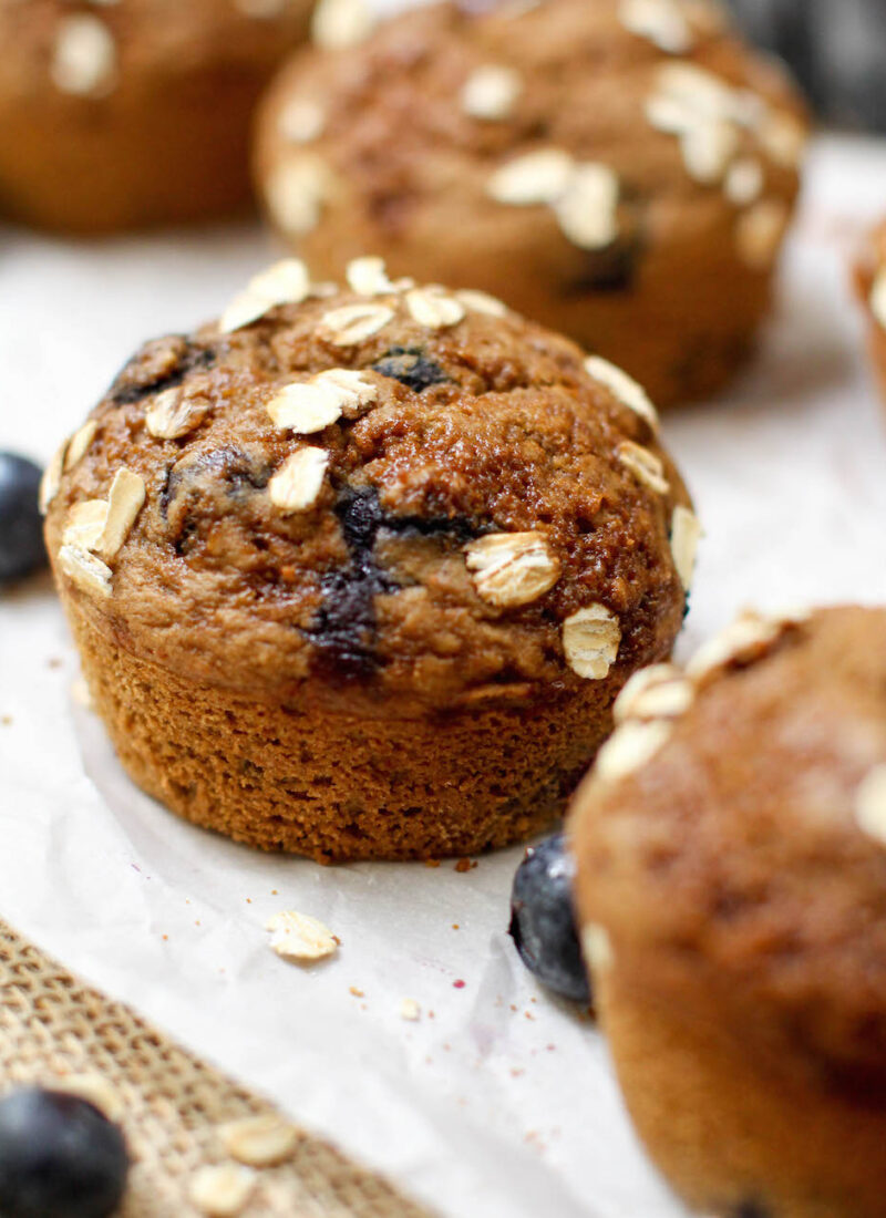 Vegan Blueberry Muffins (Oil-free + GF)