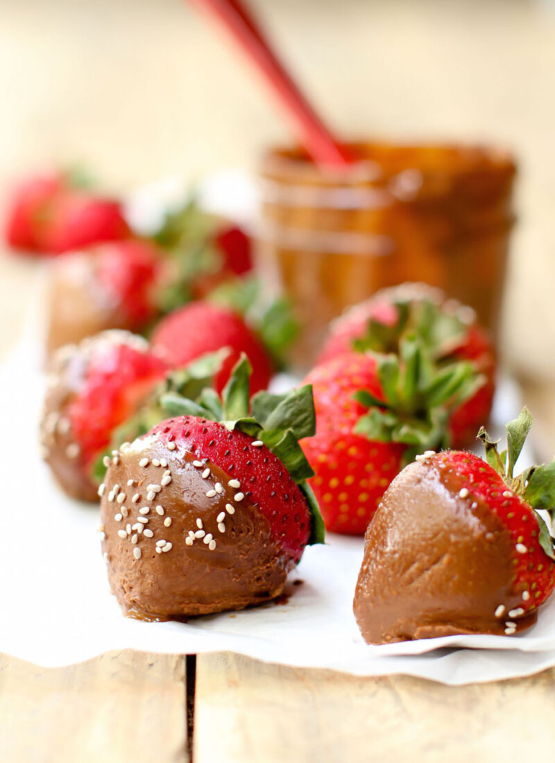 Chocolate Peanut Butter Covered Strawberries