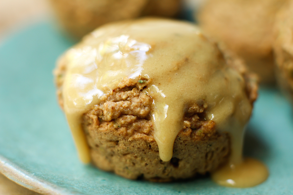 Zucchini Spice Muffins with Molasses Glaze Feasting on Fruit