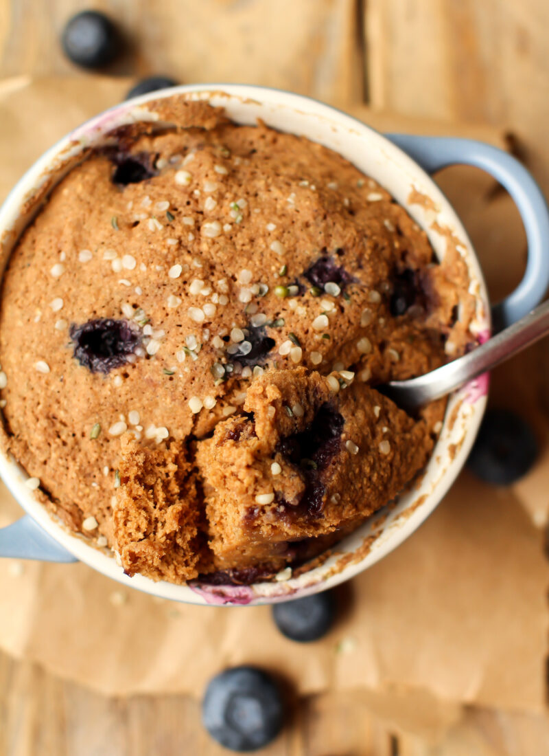 Blueberry Muffin in a Mug (vegan + GF)