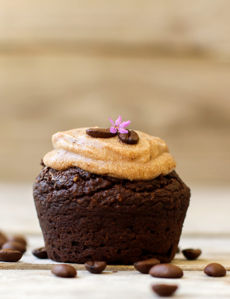 Vegan Caramel Espresso Cupcakes Feasting on Fruit