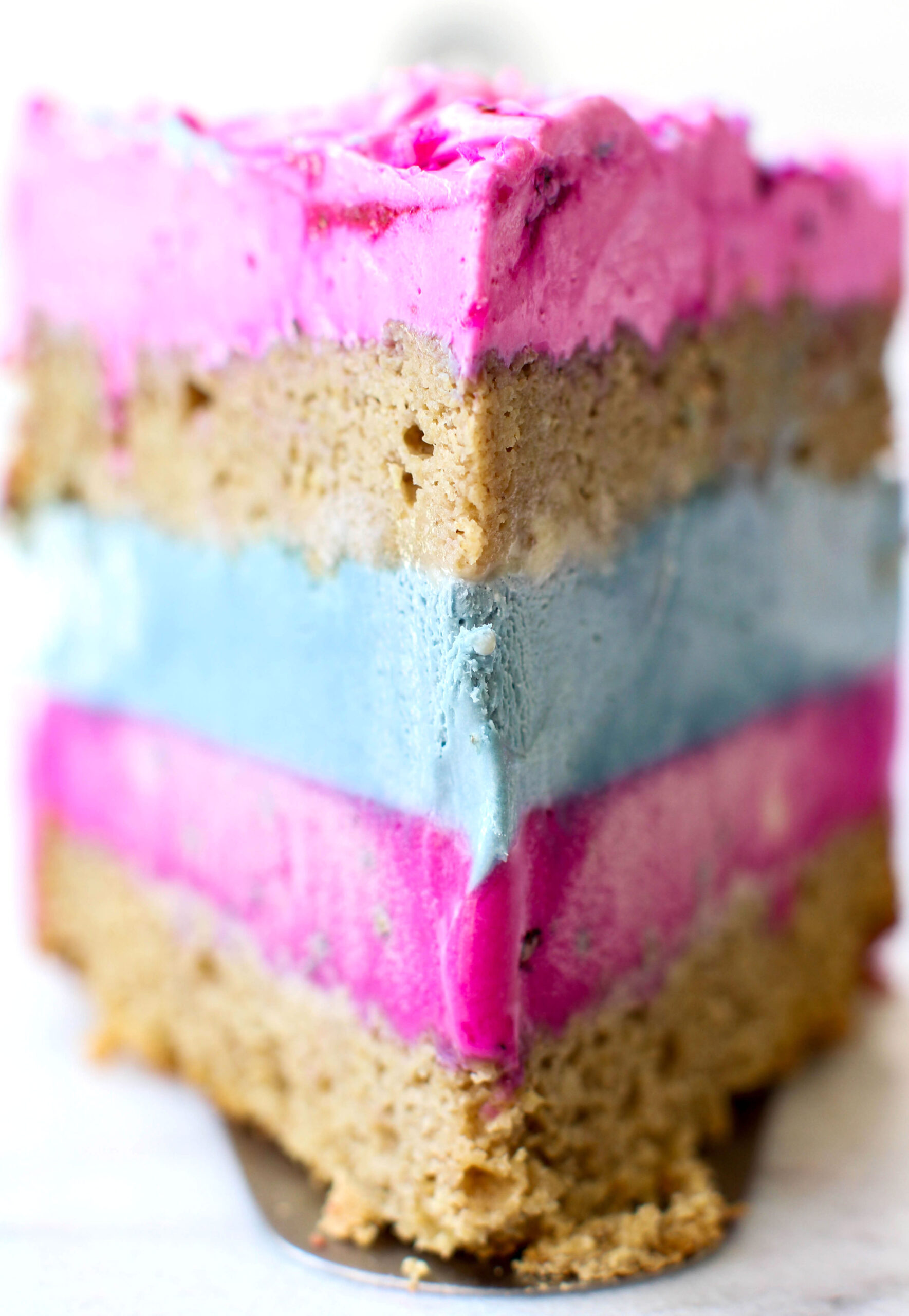 Cotton Candy Cake made with Vegan Ice Cream and Naturally Colored