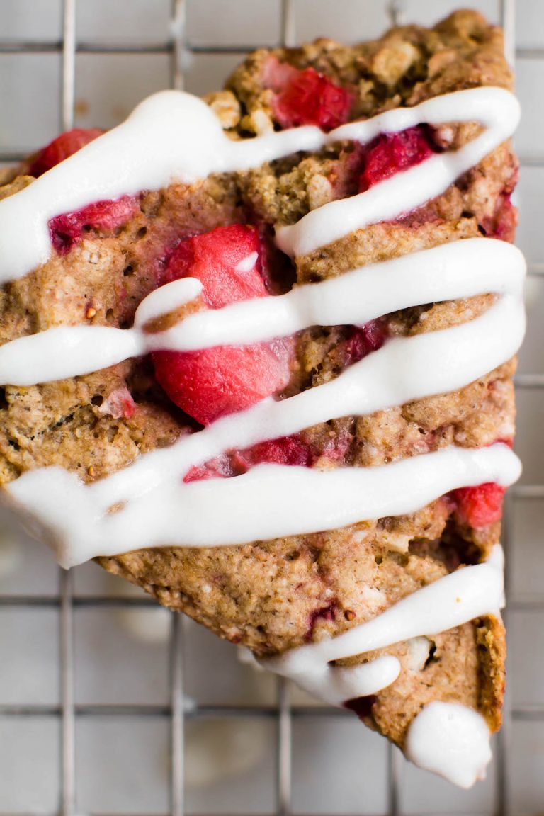 Strawberry Oat Flour Scones Vegan, GlutenFree, OilFree