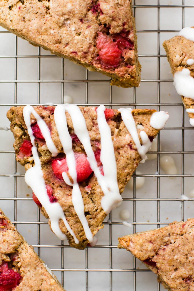 Strawberry Oat Flour Scones Vegan, GlutenFree, OilFree
