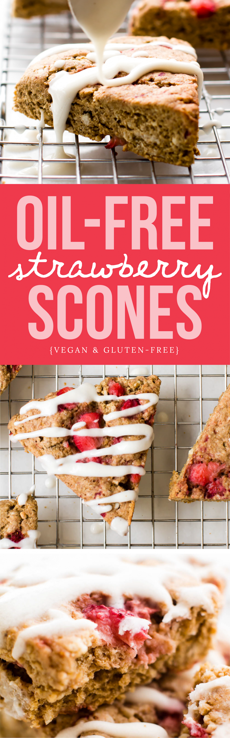 Strawberry Oat Flour Scones Vegan, GlutenFree, OilFree