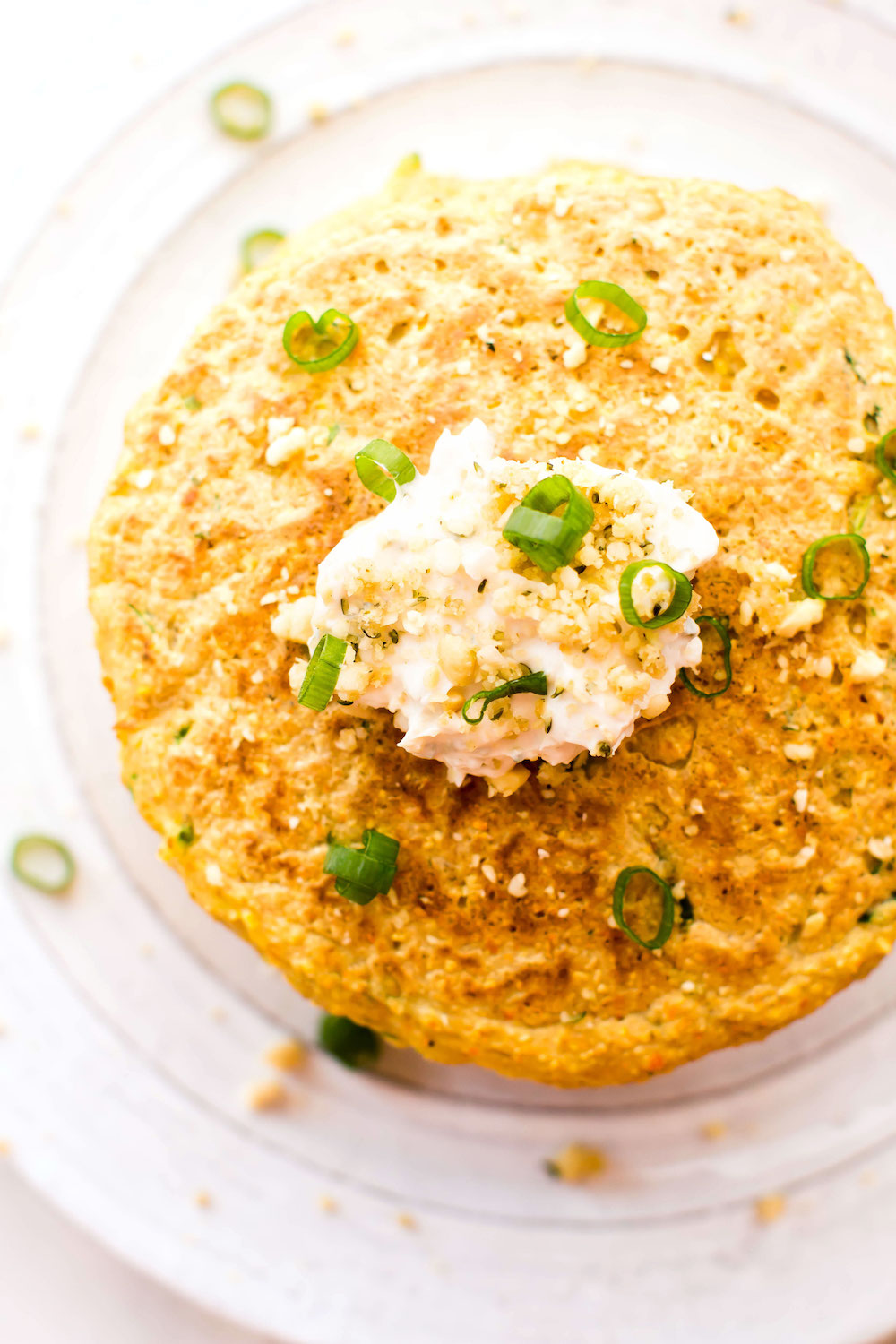 Zucchini Cornmeal Savory Pancakes Vegan, GlutenFree, OilFree