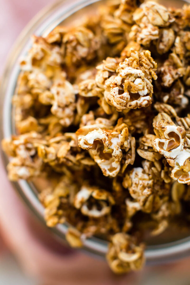 5 Ingredient Popcorn Granola Vegan, GlutenFree, OilFree