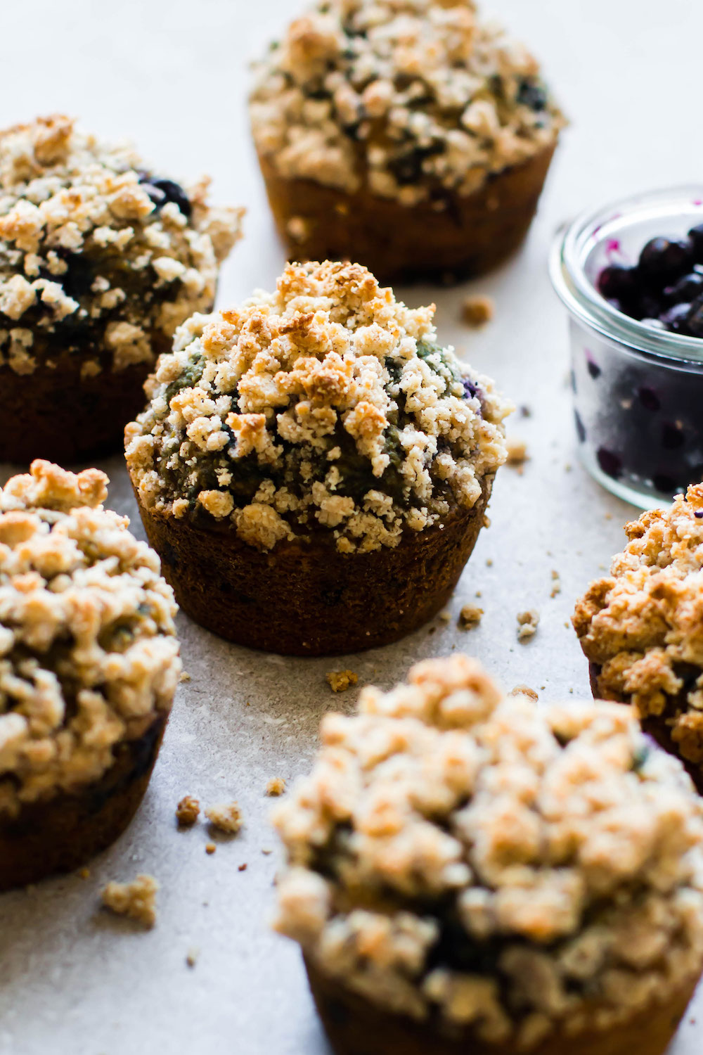 Blueberry Coffee Cake Muffins {vegan, glutenfree, oilfree}