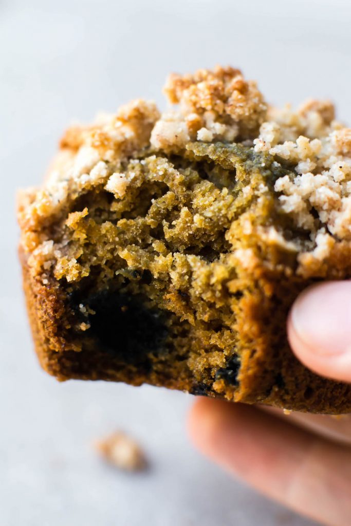 Blueberry Coffee Cake Muffins {vegan, glutenfree, oilfree}