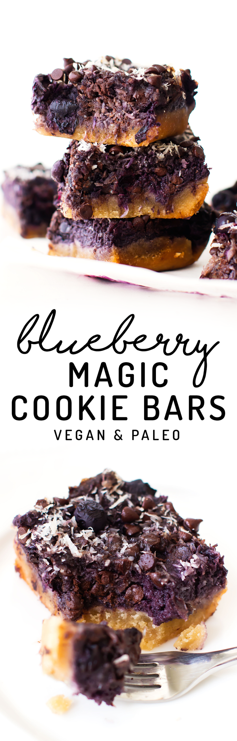 Blueberry Magic Cookie Bars (Vegan, Paleo, No Sweetened Condensed Milk!)