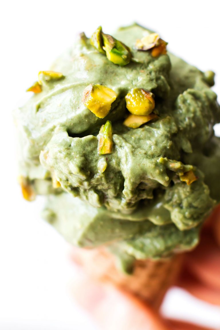 NoChurn Vegan Pistachio Ice Cream Feasting on Fruit