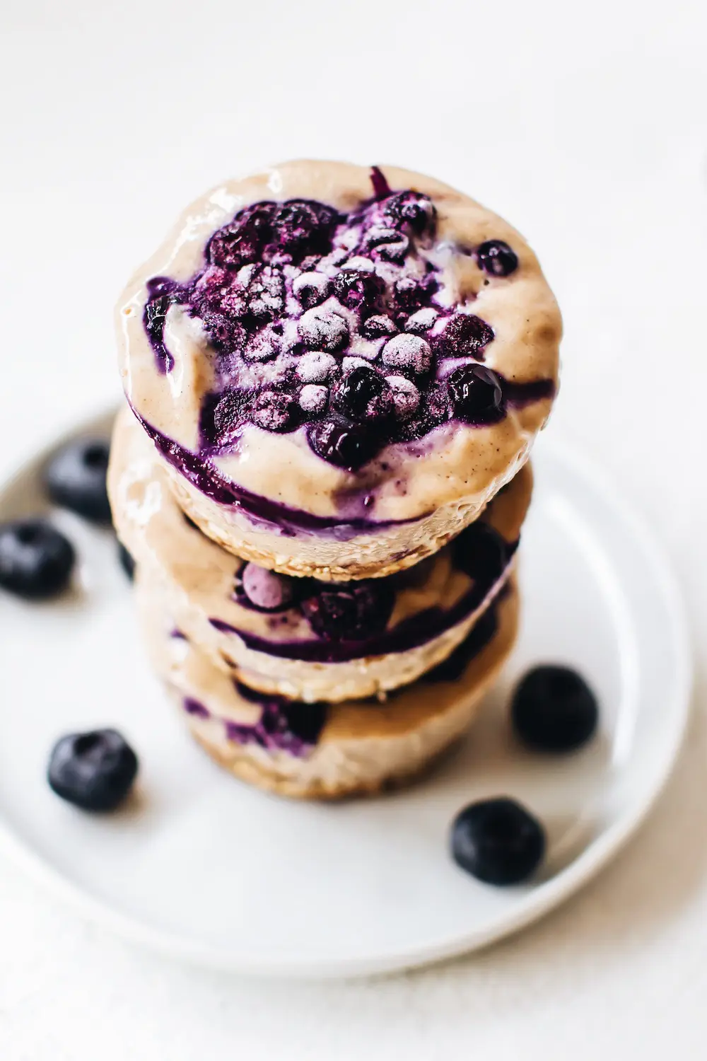 No Bake Mini Blueberry Cheesecakes Vegan Gluten Free Date Sweetened