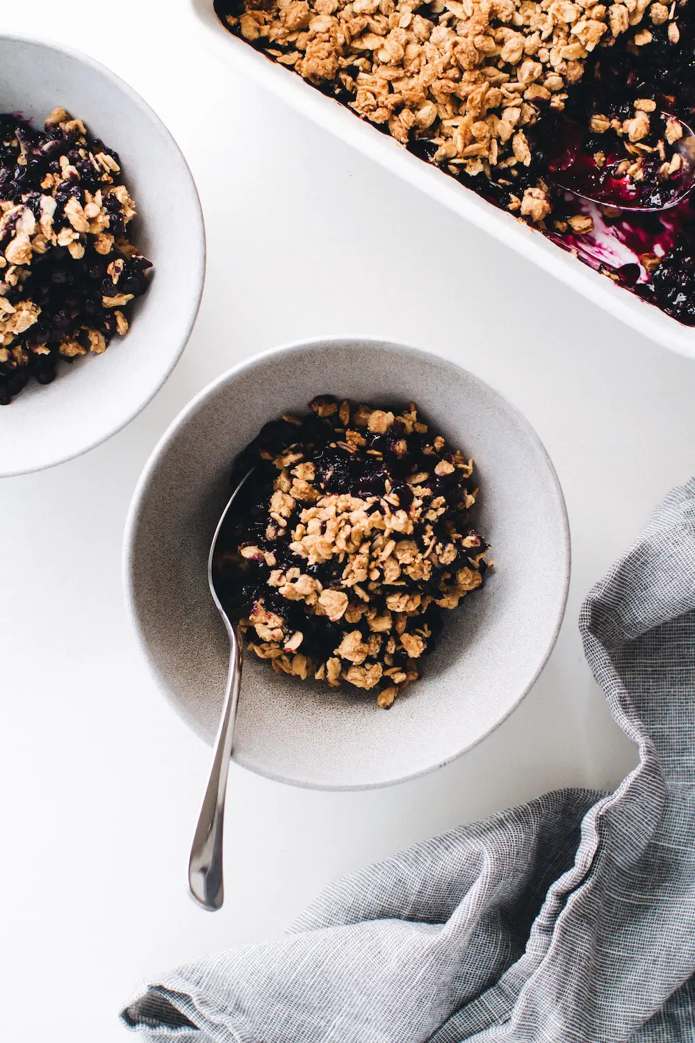 Tahini Oat Blueberry Crumble (Vegan + Gluten-Free)