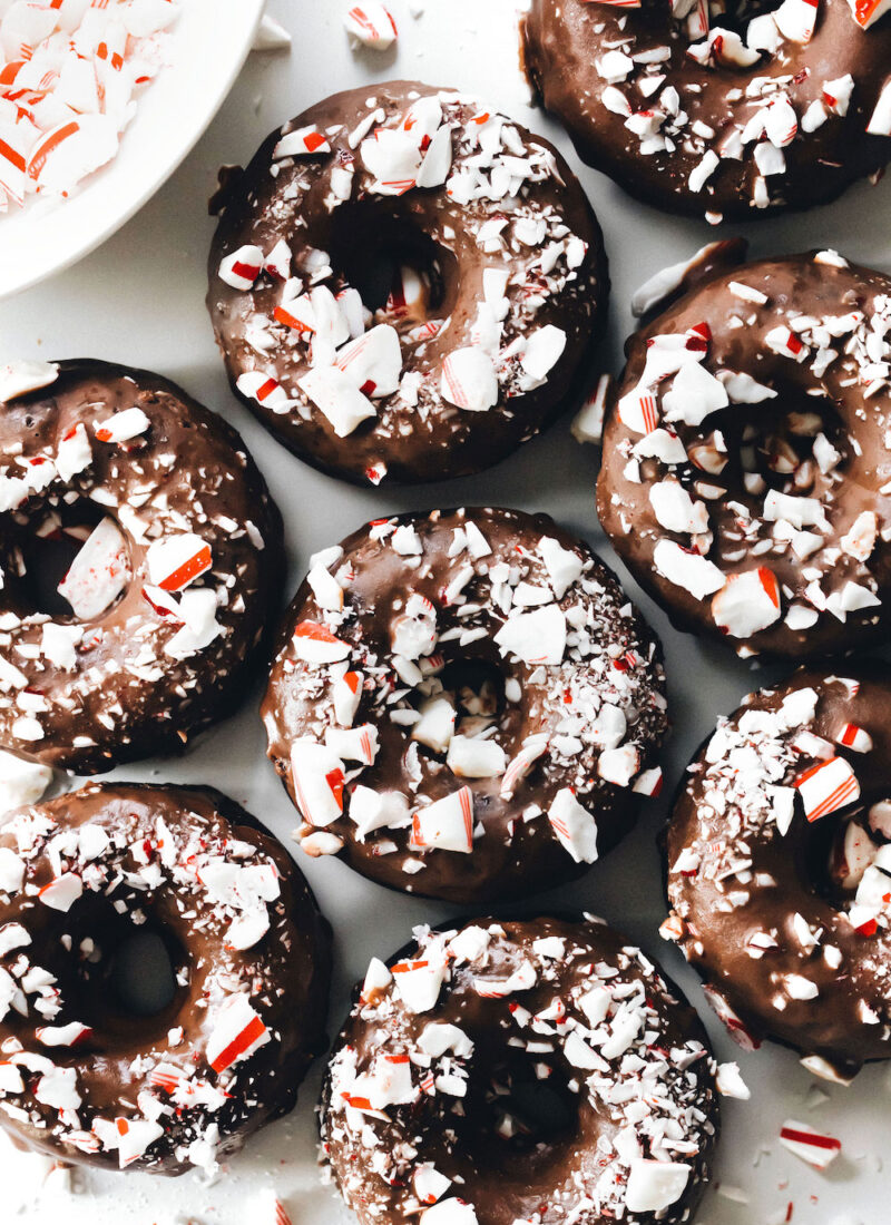 Medjool Date Chocolate Peppermint Donuts