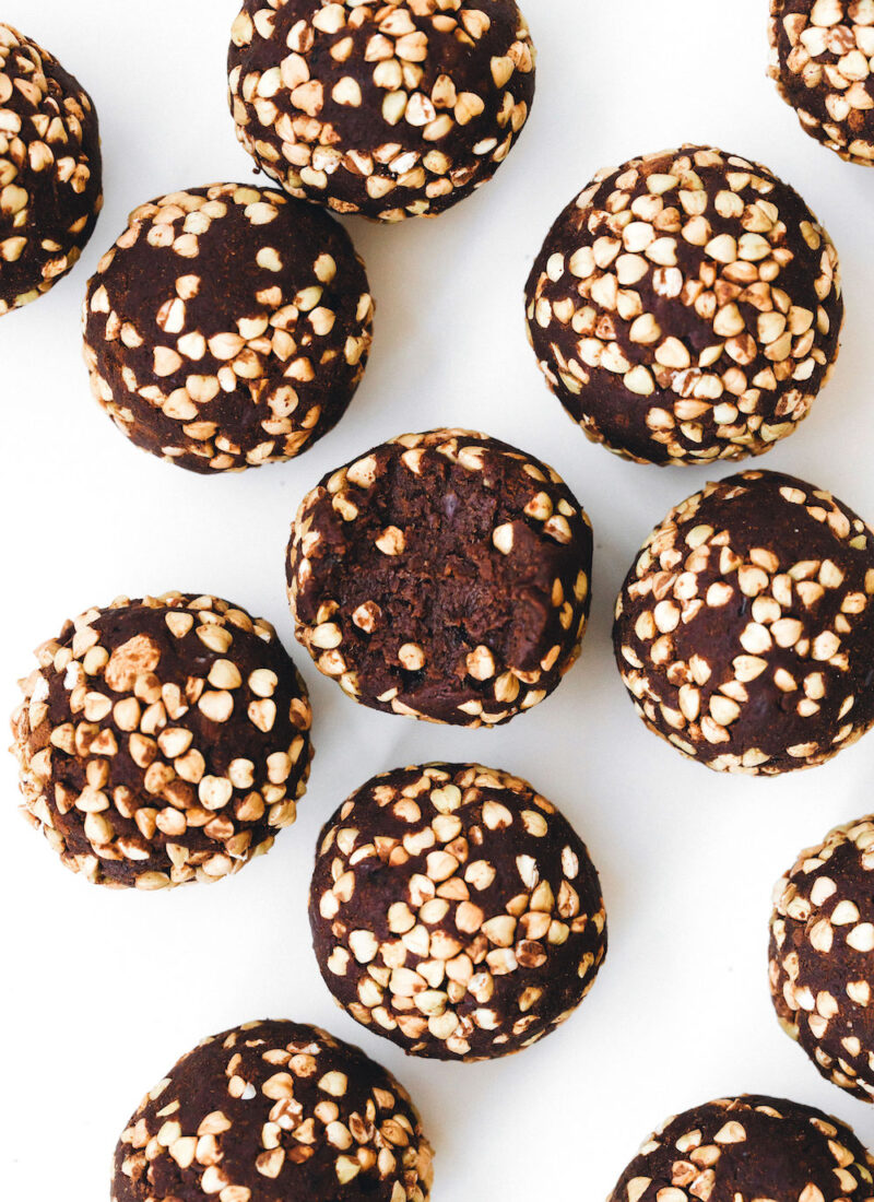 Medjool Date Buckwheat Brownie Crunch Balls