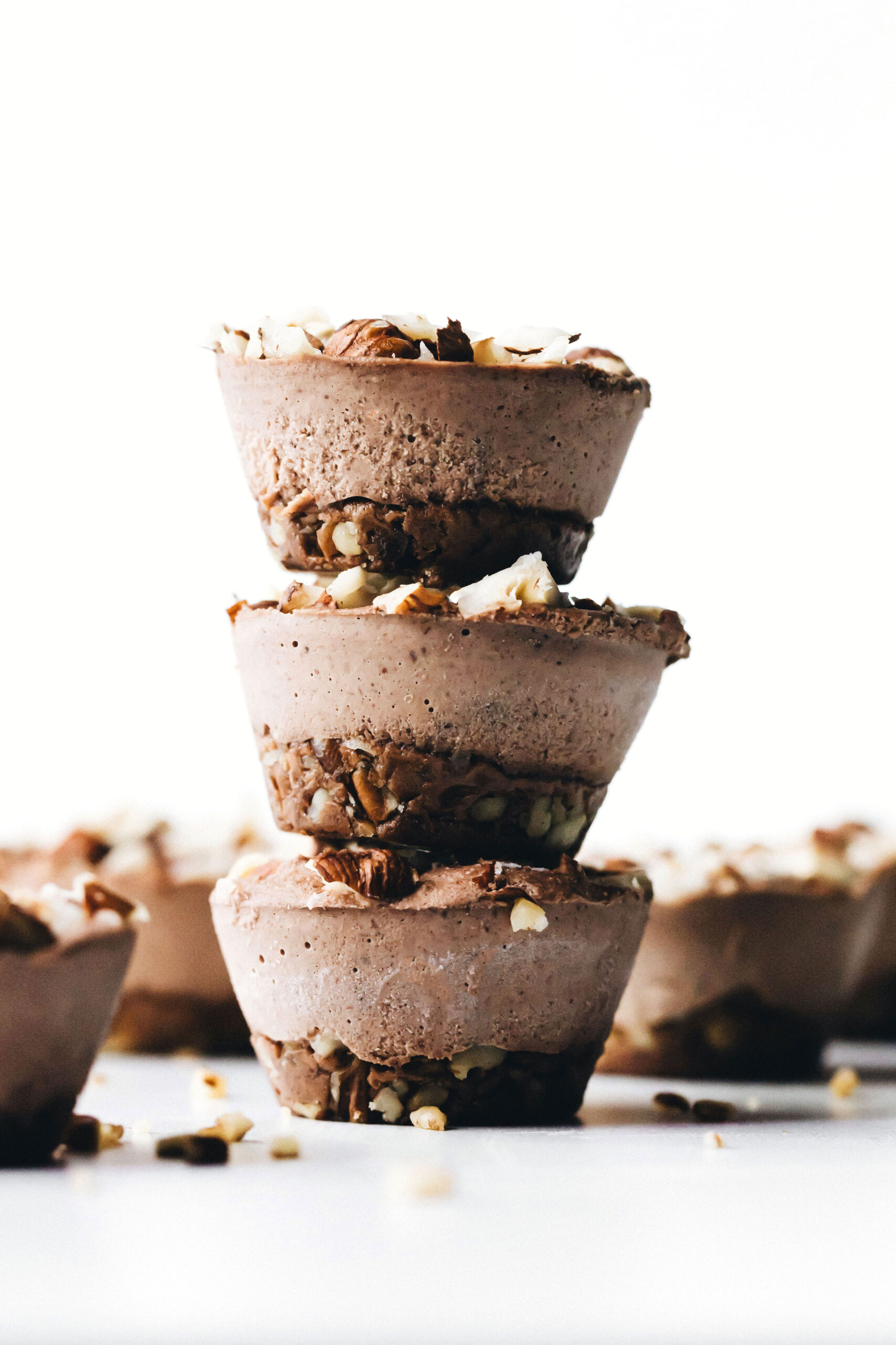 Chocolate Hazelnut Cream Cups Feasting on Fruit