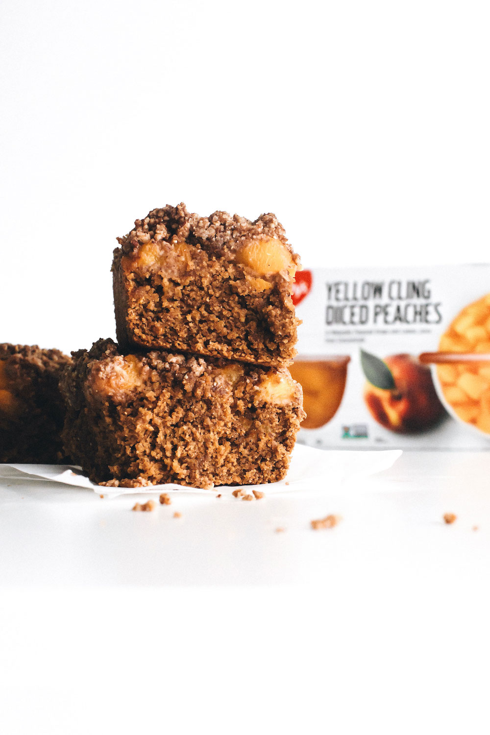 California Cling Peach Coffee Cake (vegan + glutenfree) Feasting on