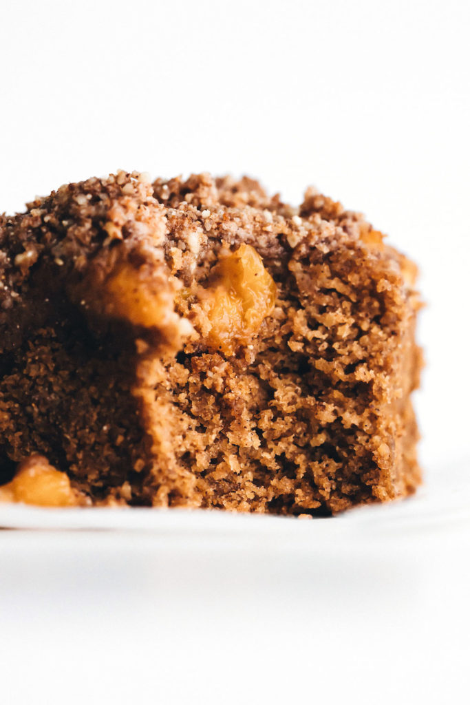California Cling Peach Coffee Cake (vegan + glutenfree) Feasting on