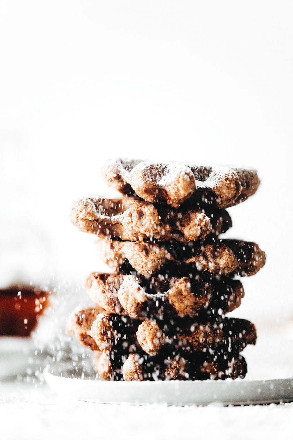 Crispy Peanut Butter Waffles