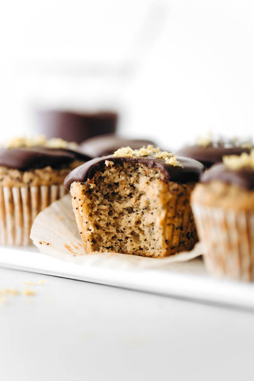 Chocolate Glazed Lemon Poppy Seed Muffins