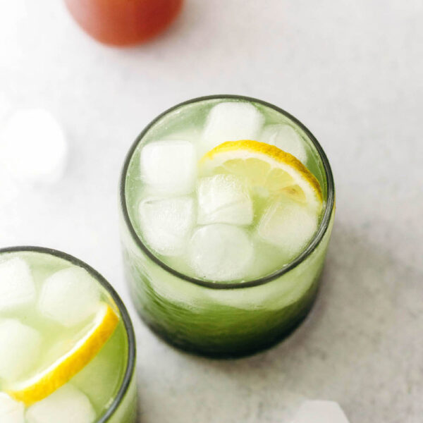 Gin & Matcha Cocktail Feasting on Fruit