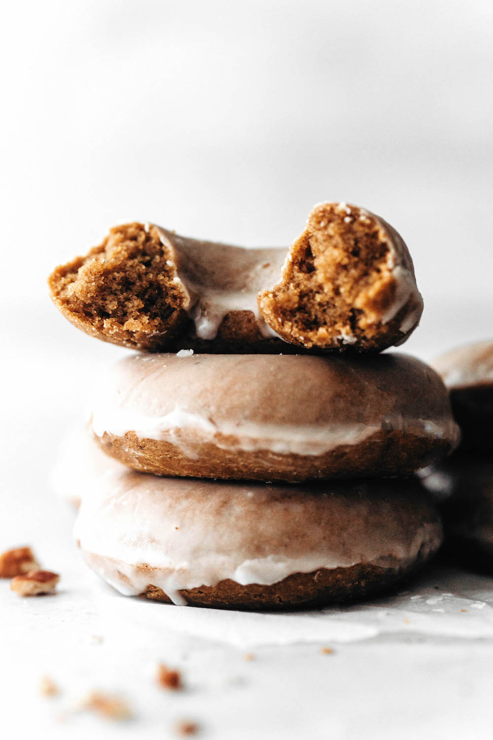 Baked Maple Pecan Donuts (vegan + gluten-free)