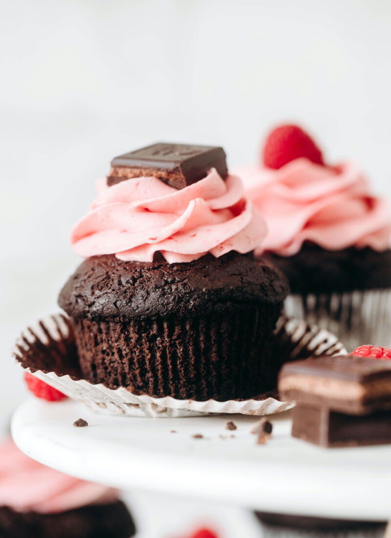 Raspberry Dark Chocolate Cupcakes