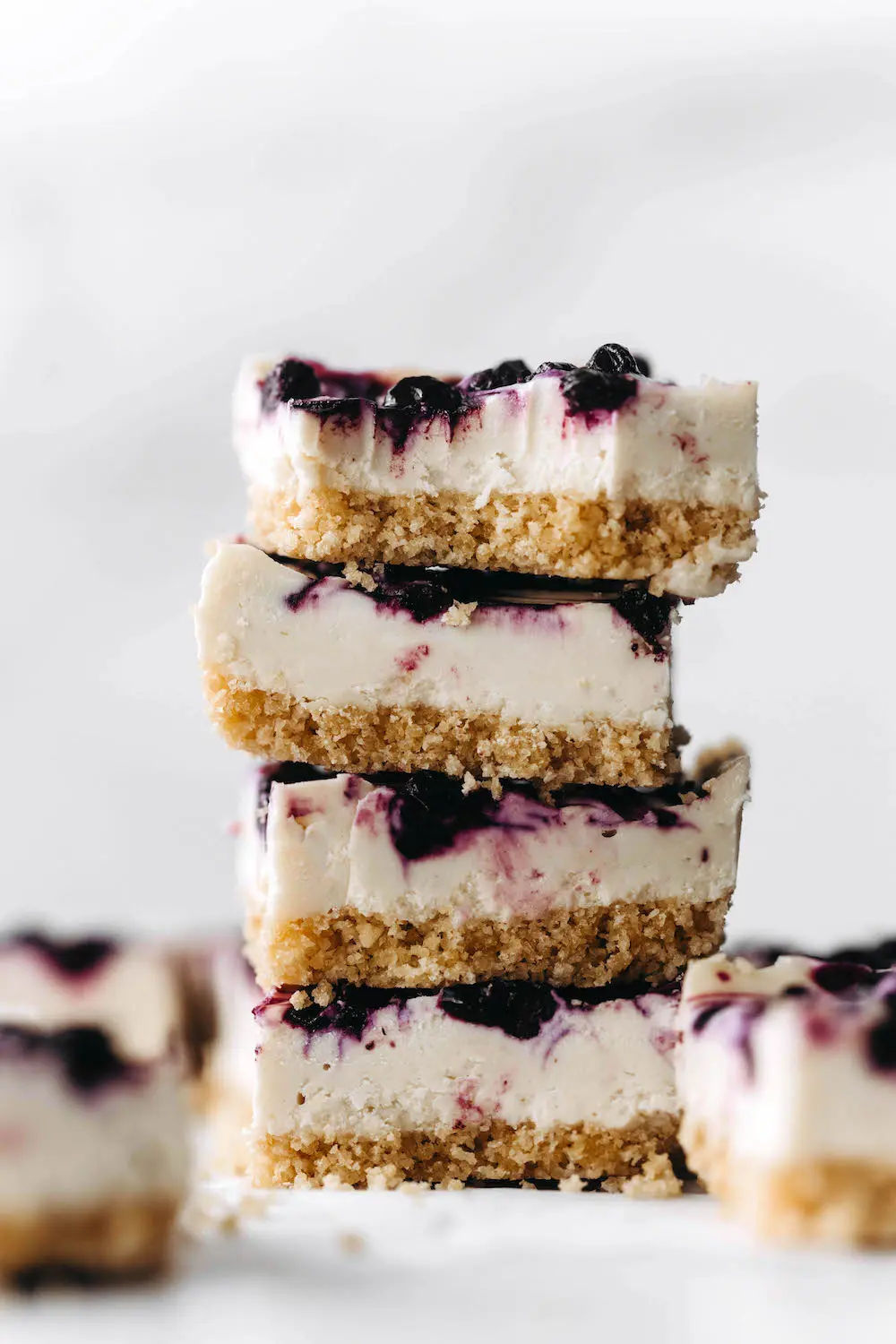 Lemon Blueberry Cheesecake Bars (vegan + gluten-free)