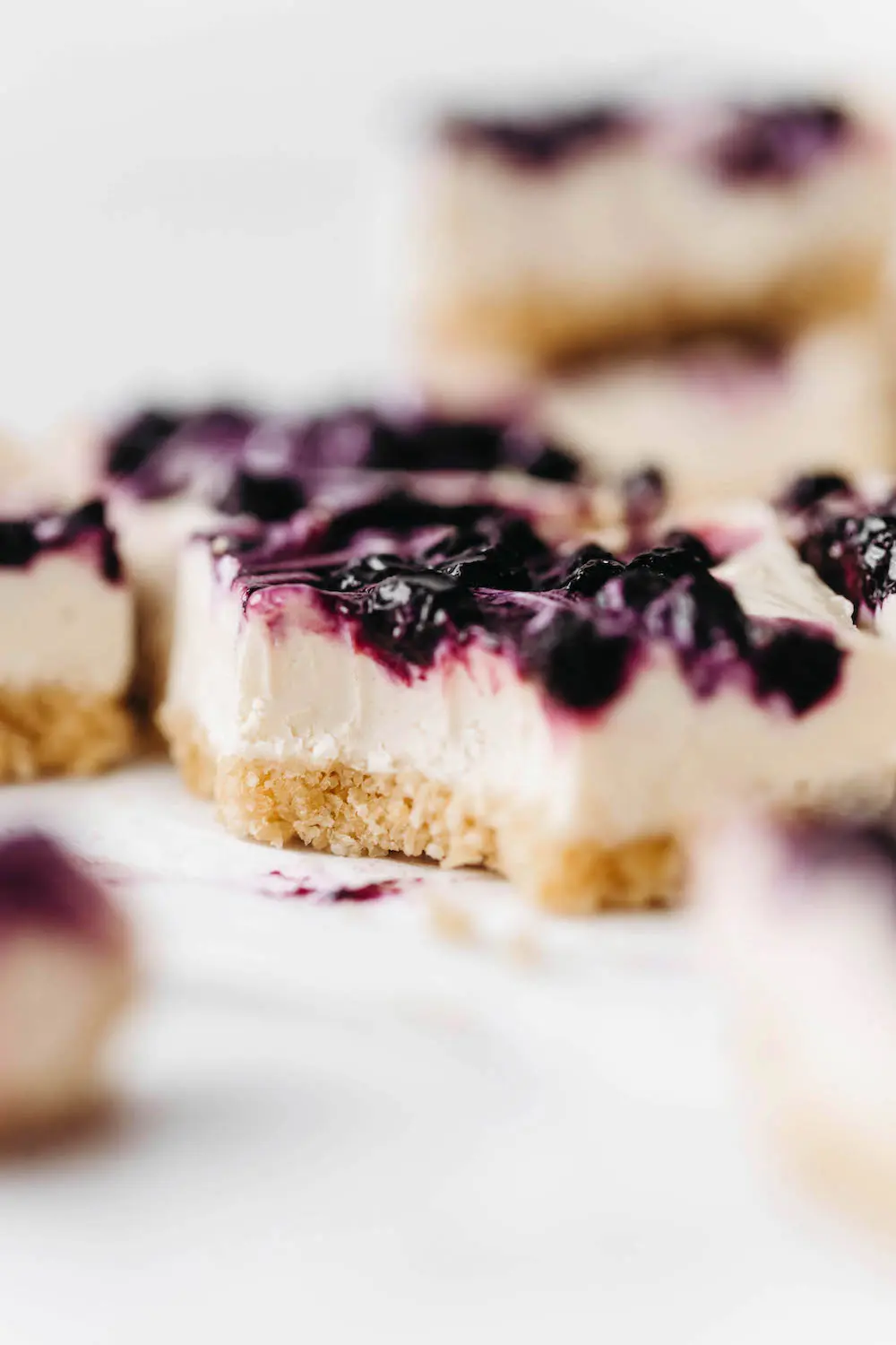 Lemon Blueberry Cheesecake Bars (vegan + gluten-free)