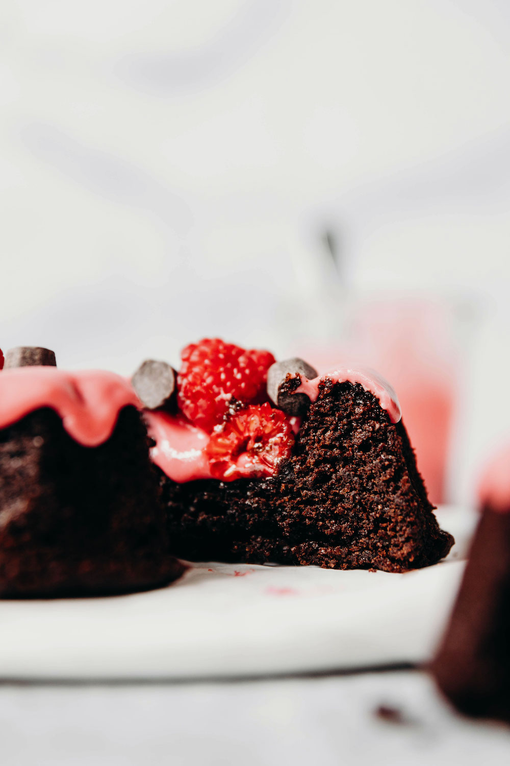 Mini Gluten-free Chocolate Bundt Cakes with Mint Frosting