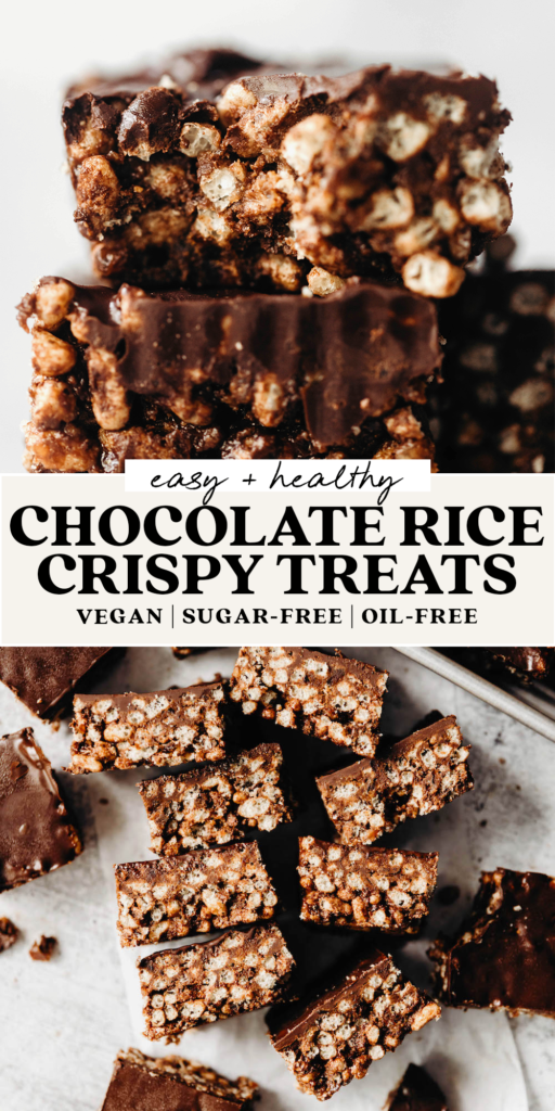 Healthy Chocolate Rice Crispy Treats (vegan)