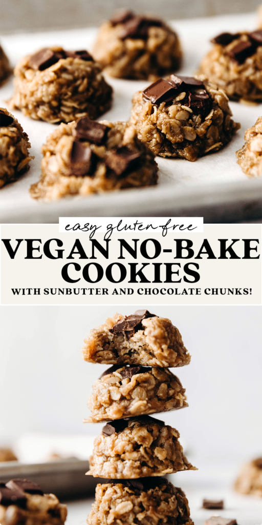 No-Bake SunButter Cookies (vegan + gluten-free)