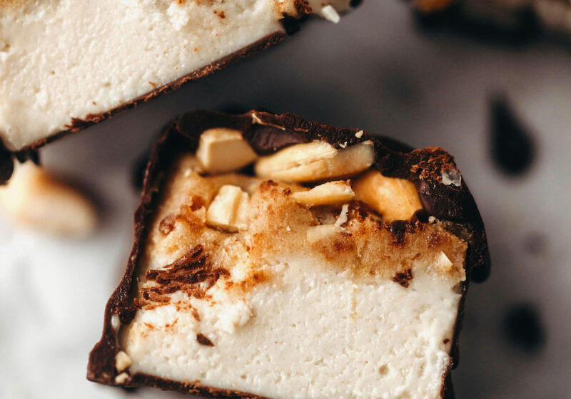 Caramel Cashew Ice Cream Bars