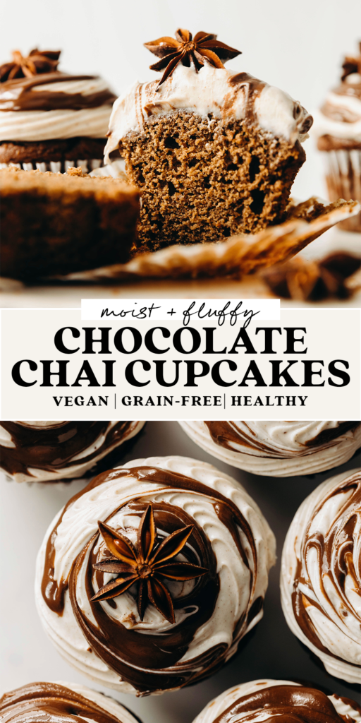 Chocolate Chai Cupcakes (vegan + grain-free)