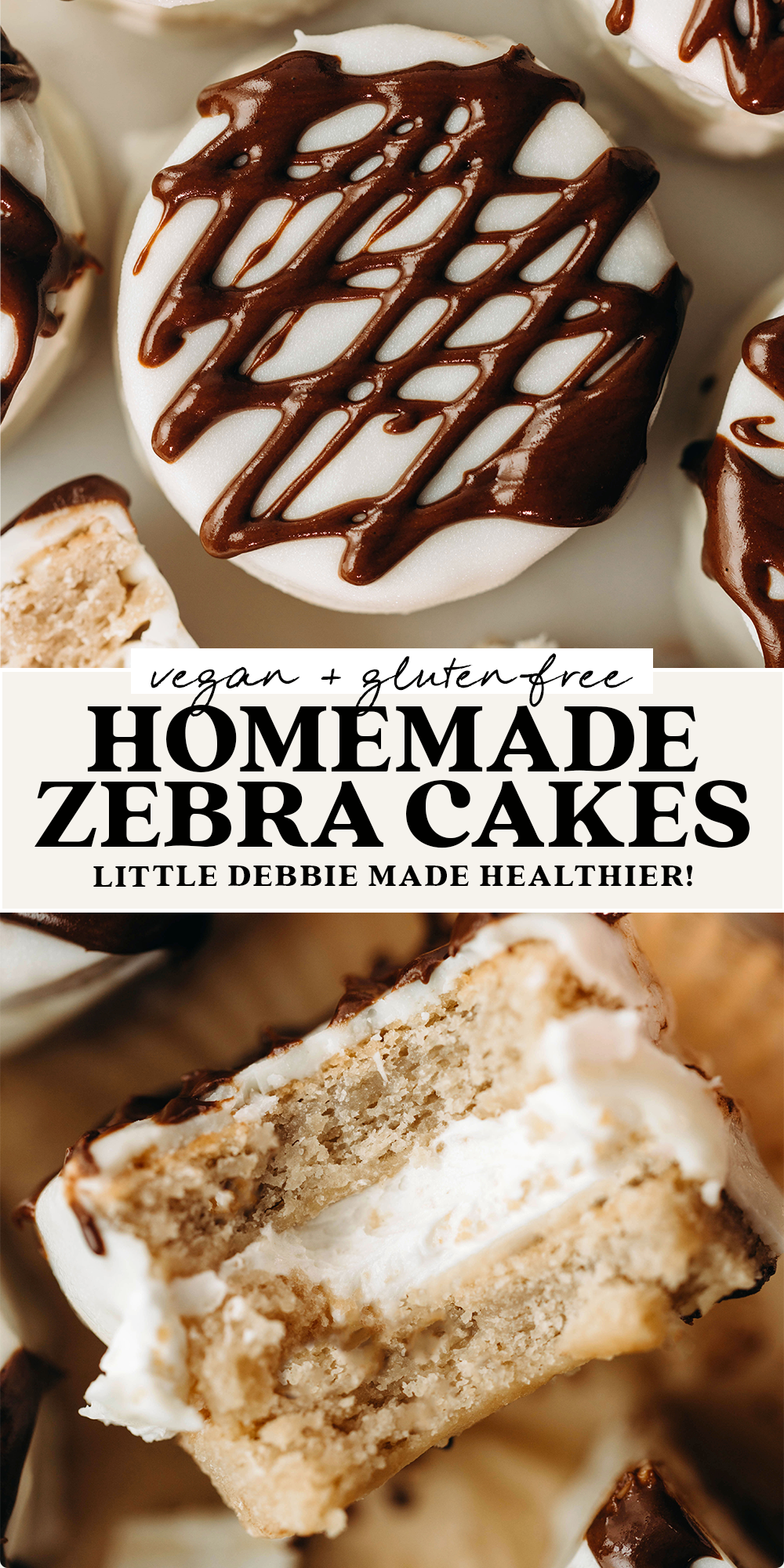 Homemade Zebra Cakes (vegan + gluten-free)