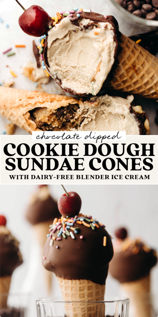 Cookie Dough Ice Cream Sundae Cones