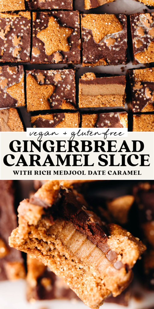Gingerbread Caramel Slice (vegan + gluten-free)