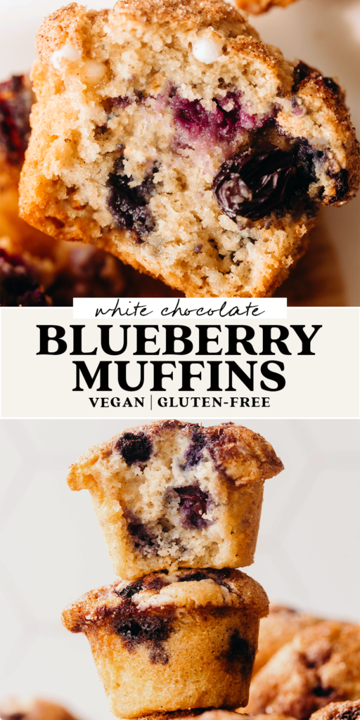 Blueberry White Chocolate Muffins (vegan + gluten-free)