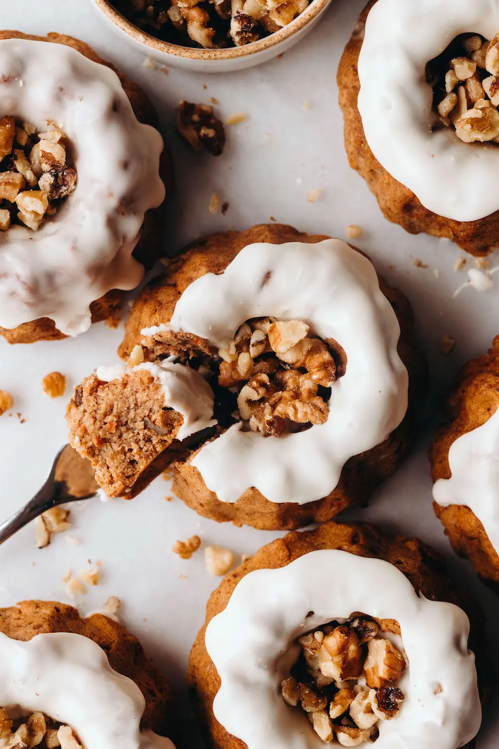 Spiced Mini Carrot Bundt Cakes with Cream Cheese Glaze