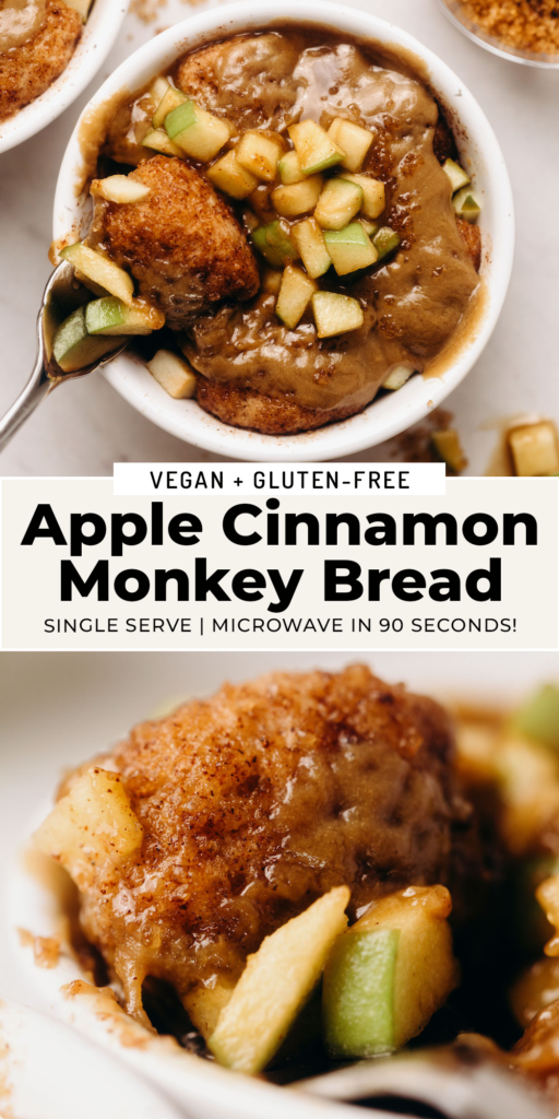 Apple Cinnamon Monkey Bread Mug Cake (vegan + gluten-free)