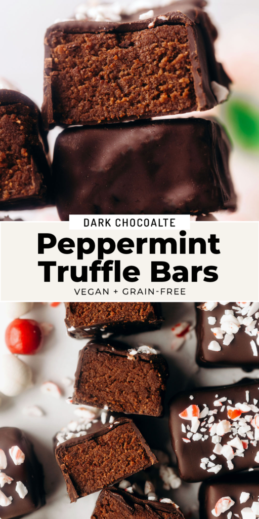 Chocolate Peppermint Truffle Bars (dairy-free)
