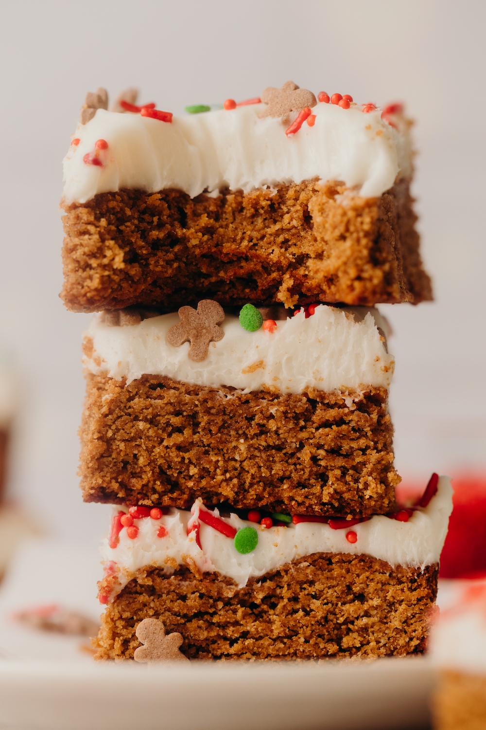 Frosted Gingerbread Cookie Bars (vegan + gluten-free)