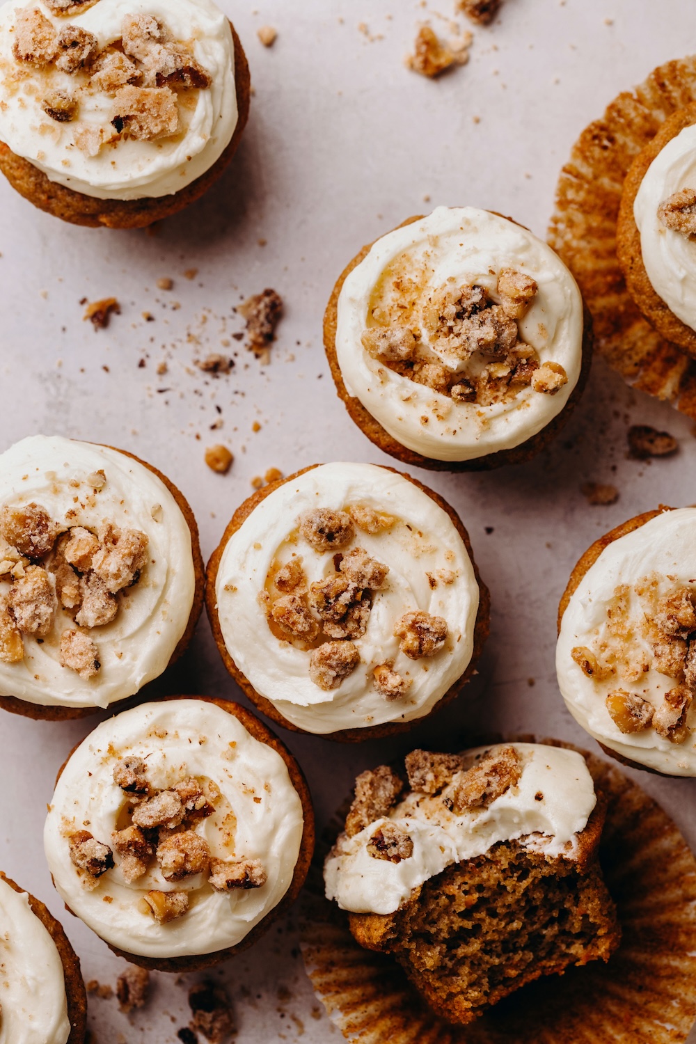 Healthy Carrot Cake Cupcakes (vegan + gluten-free)