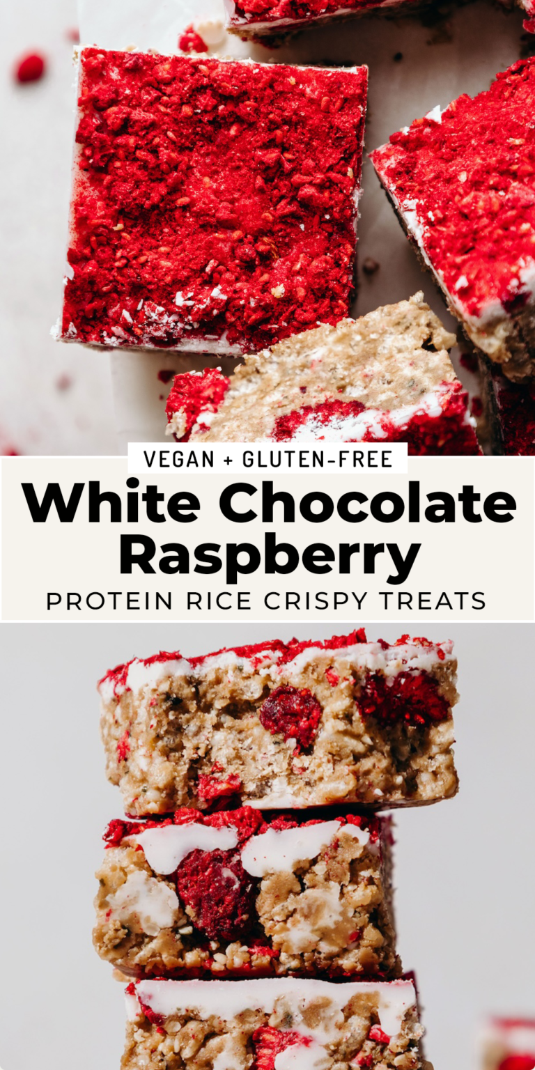 Protein Riegel Crispy Raspberry White Chocolate Raspberry Crispy Protein Bars | Feasting on Fruit