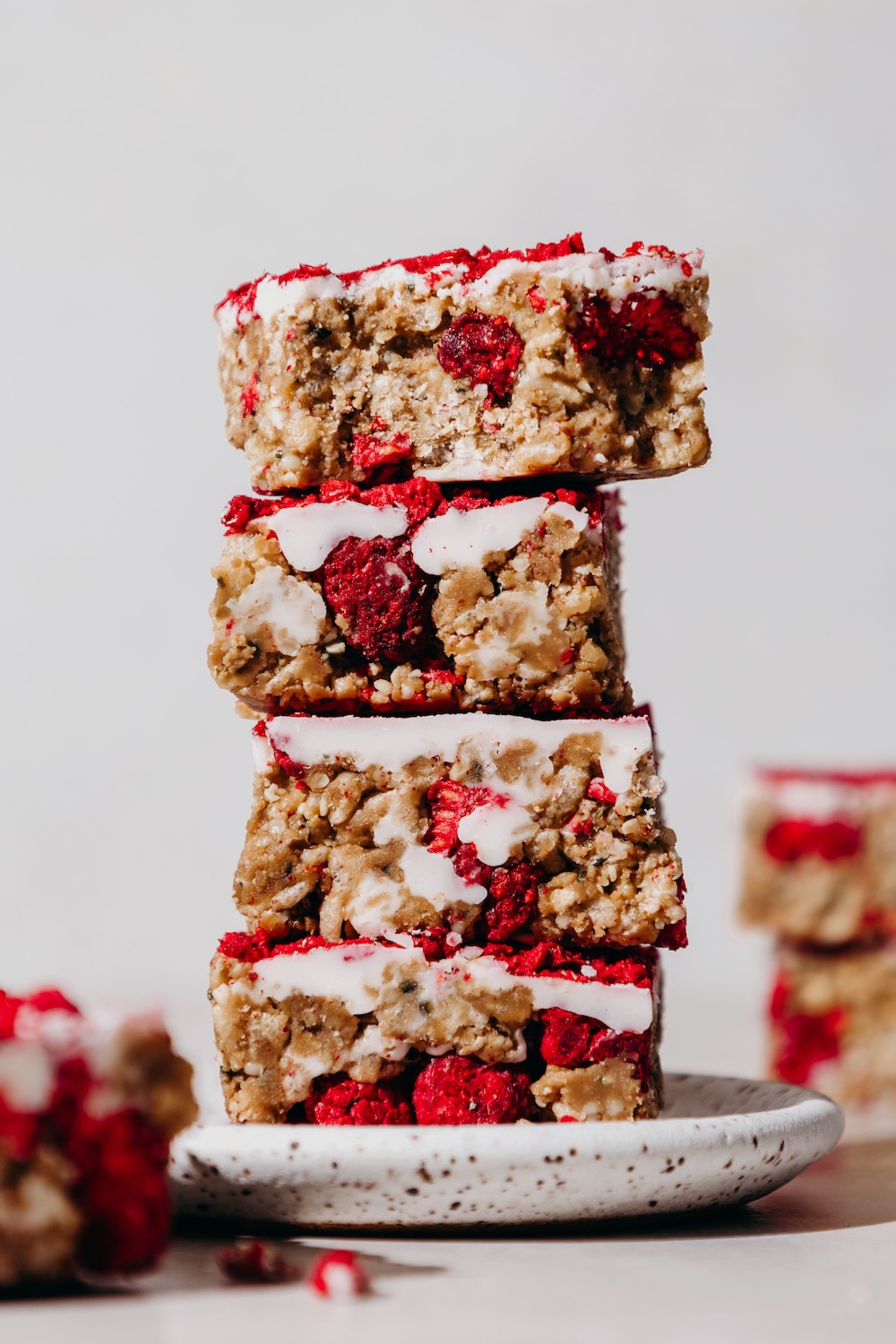 White Chocolate Raspberry Crispy Protein Bars
