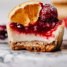 Cranberry Orange Cheesecakes (dairy-free + gluten-free | Feasting